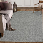 RUGSREAL 8x10 Washable Rug for Living Room Non-Slip Modern Abstract Area Rug Stain Resistant Large Bedroom Rug Contemporary Accent Throw Floor Carpet Solid Rug for Dining Room Home Decor, Grey