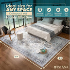 Istana 9x12 Area Rug - Blue 9 x 12 Area Rugs for Living Room - Foldable 9x12 Rugs for Bedroom - Stain Resistant Washable Rug - Eco-Friendly Area Rugs Living Room