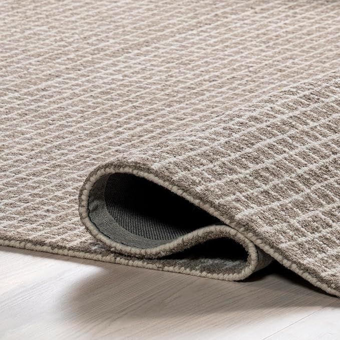 Rugs USA Melrose Grey, 4' Round, Handmade, Wool & Cotton, Soft and Cozy, High Traffic, Stain Resistant, Easy Clean, Durable Area Rug for Bedroom, Living Room, Dining Space, Den, Entryway