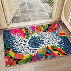 Wavy Rugs for Bedroom - Optical Illusion Retro Area Rug 5x8, Abstract Orange Art High Traffic Anti Slip Carpets Home Decor #C112
