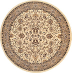 Unique Loom Sialk Hill Collection Area Rug - Washington (7' 10" Round Ivory/Black)