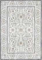 GarveeHome Boho 8x10 Area Rugs for Living Room, Floral Vintage Rugs for Bedroom with Soft Low Pile, Non Slip Stain Resistant Washable Rug 8x10 for Dining Room Grey Large Carpet for Office Playroom
