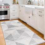 ReaLife Rugs Machine Washable Area Rug Runner - Living Room Bedroom Bathroom Kitchen Entryway Office - Padded Low Pile Stain Resistant Premium - Modern Geometric Contemporary - Miles - Gray 2'6" x 6'