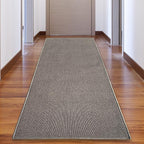 Custom Made Runner Rug Low Pile with Rubber Backing for Kitchen Foyer Hallway Entry Choose Your Length Size 31 Inch Wide Solid and Plain Dark Grey Color (3 feet x 31 Inch)