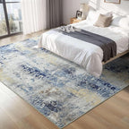 Ompaa Living Room Rug 5x8 Ultramarine Area Rug Machine Washable Boho Rug Non Slip Abstract Vintage Indoor Large Rugs for Bedroom, Classroom, College Dorm, Farmhouse, Dining Room, Kids Playroom