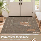 BEQHAUSE Dirt Trapper Door Mat 24" x 36", Non-Slip Washable Doormats Entrance Mat, Dirt Resistant and Absorbent Welcome Mat, Low Profile Floor Mats for Front Back Door and Entryway, Beige