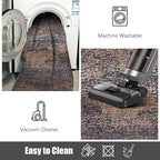 RUGSURE Washable Area Rug - 1/6 Thick - Stain & Water Resistant Non-Slip - Resistant Rug for Living Room, Bedroom, Nursery, Pet & Child Friendly, Vintage Charm Area Rugs (Rust, 5' x 7')