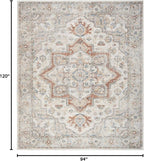 Nourison Home Astra Machine Washable Grey Multicolor 7'10" x 10' Area Rug - Easy Clean, Non Shedding, Bed Room, Living Room, Dining Room, Kitchen (8' x 10')