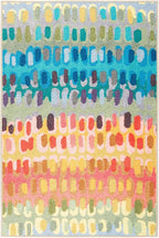 Dash & Albert Paint Chip Multi Machine Washable Rug, 7.5 X 9.5 Feet, Multicolored Geometric Pattern