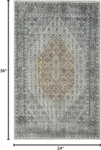 Keen Home Design 2x3 Rug - Machine Washable Entry Rug with Non-Slip Backing, Ideal for Enteryway, Kitchen, Bathroom, Laundry Room - Vintage, Easy Clean, Durable, Low Pile - (2' x 3')