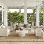 Nuloom Asha Light Brown/Ivory, 6'7" Square, Casual, Striped Border, Soft and Cozy, High Traffic, Stain Resistant, Easy Clean, Durable Area Rug for Indoor/Outdoor Patio, Deck, Porch, Garden, Courtyard