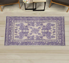 Ambesonne Boho Decorative Rug, Vintage Look Ethnic Look Pattern of Paisley Details Bohemian Feels Damask, Quality Carpet for Bedroom Dorm and Living Room, 2' x 5', Eggshell Violet Lilac