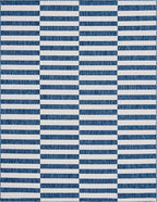 Unique Loom Outdoor Collection Classic Stripes, Transitional Indoor & Outdoor Area Rug, 9' 0 x 12' 0, Navy Blue/Ivory