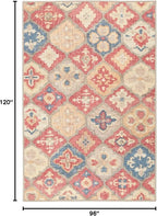 Dash & Albert Pali Multi Machine Washable Rug, 7.5 X 9.5 Feet, Multicolored/Oranges Geometric Pattern