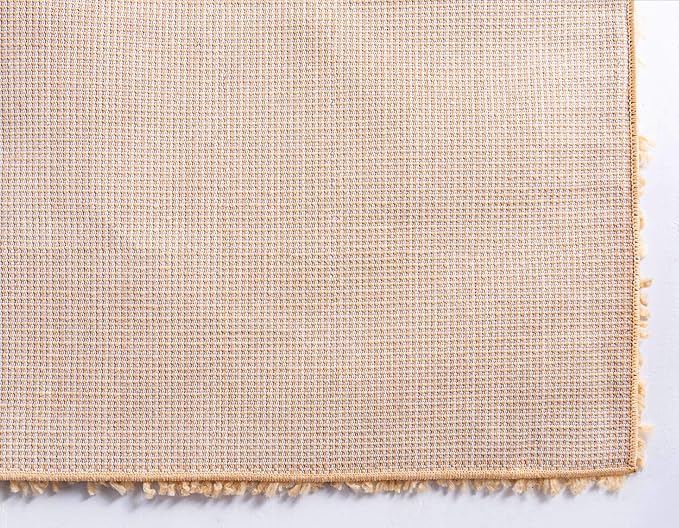 Unique Loom Davos Shag Collection Area Rug - Solid (5' 3" x 8' Rectangle, Sun Yellow)