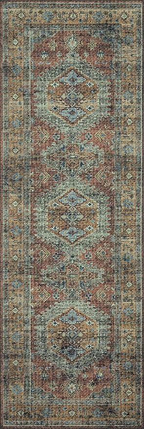 Loloi Skye Collection SKY-07 Terracotta/Sky 2'-0" x 5'-0" Accent Rug