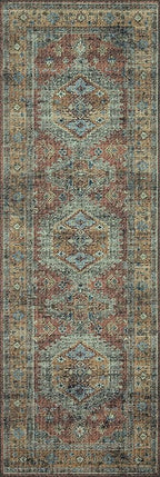 Loloi Skye Collection SKY-07 Terracotta/Sky 9'-0" x 12'-0" Area Rug