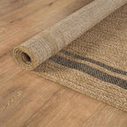 Beverly Rug Easy Jute Bordered Rug 9x12 Washable Large Indoor Outdoor Area Rugs for Living Dining Room Patio Office Stain Resistant Non Shedding Casual Indoor Outside Carpet 9 x 12 Natural