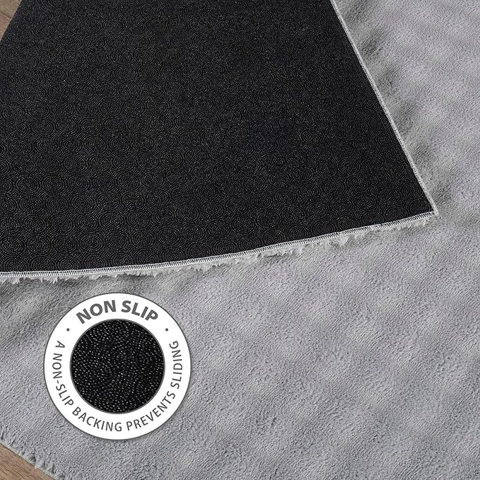 CAMILSON Modern Gray Non Slip Door Mat Rug 2x3 Ultra Soft High Pile Entryway Rugs Non Skid Rubber Backing Durable & Easy to Clean Carpet for Kitchen Bathroom Indoor Use (2 x 3 Gray)