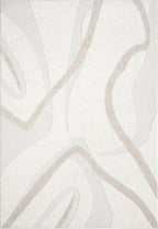 Abani Nomad Cream & Beige Area Rug 8' x 10' for Living Room, Bedroom - Chic Abstract Pattern - Durable & Easy to Clean