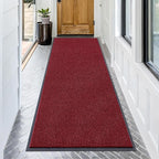 OLANLY Front Door Mat Indoor Outdoor Entrance, Waterproof Heavy Duty Doormat, Fade Resistant, Low Profile, Easy Clean Patio Porch Welcome Floor Mats for Entry, 71x34, Wine Red