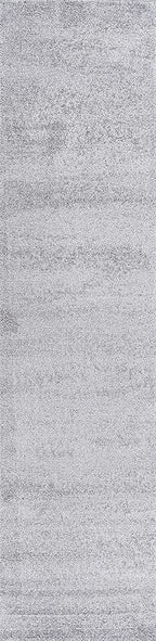 Eyely UES100K-212 Supersoft Haze Solid Low-Pile Indoor Runner Rug, Coastal, Bohemian, Minimalist, Classic, Casual for Bedroom,Kitchen,Living Room,Non Shedding,Easy-Washing, Gray, 2 X 12