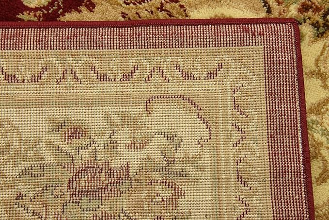 Unique Loom Versailles Collection Traditional Classic Floral Motif Area Rug (4' 0 x 4' 0 Square, Burgundy/ Ivory)