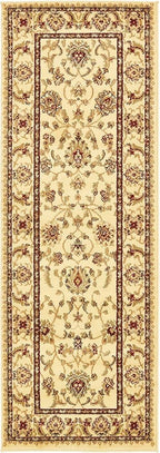 Unique Loom Voyage Collection Traditional Oriental Classic Intricate Design Area Rug (2' 2 x 6' 0 Runner, Ivory/Gold)