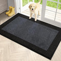 PURRUGS Dirt Trapper Door Mat 34" x 60", Non-Slip/Skid Machine Washable Entryway Rug, Shoes Scraper, Throw Rug, Super Absorbent Area Rug for Muddy Wet Shoes and Paws, Bluish Grey & Charcoal