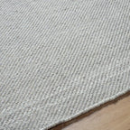 Mark&Day Wool Rugs, 2x8 Janmichael Solid and Border Gray/Black Runner Area Rug, Grey Ivory Black Carpet for Hallway, Kitchen, Bedroom or Living Room (2'6" x 8' Runner)
