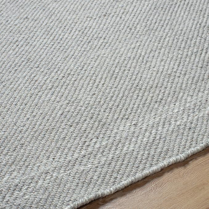 Mark&Day Wool Rugs, 2x3 Janmichael Solid and Border Gray/Black Area Rug, Grey Ivory Black Carpet for Living Room, Bedroom or Kitchen (2' x 3')