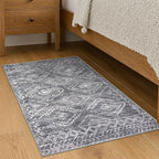 KILOCOCO Boho Entryway Rug 2x3 Printed Small Area Rug Indoor Door Mat Machine Washable Kitchen Rugs Super Soft Non Slip Throw Rugs for Bedroom Entrance Geometric Laundry Room, Grey