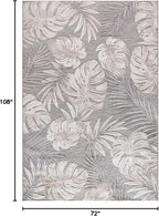 CAMILSON Indoor Outdoor Rug, Beige 6’x9’ Leaf Tropical Botanical Area Rugs for Indoor and Outdoor patios, Easy-Cleaning Non-Shedding Living Room, Garden and Kitchen Washable Outside Carpet (6x9)