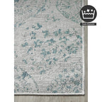 FH Home Flat Woven Outdoor Rug - Waterproof, Easy to Clean, Stain Resistant - Premium Polypropylene Yarn - Distressed Farmhouse - Patio, Deck, Porch, Balcony - Granada - Aqua - 3ft 11in x 5ft 6in