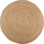 REDEARTH · Round Area Rug - Hand Woven Braided 100% Natural Jute - Artisan Made Reversible Boho Jute Rugs for Bedroom - Kitchen - Living Room - Farmhouse - Aesthetic Home Decor (8' Feet - Natural)