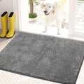PURRUGS Dirt Trapping Door Mat 20" x 31.5", Non-Slip Machine Washable Entry Rug, Shoe Scraper, Dog Doormat, Super Absorbent Welcome Mat for Front & Back Door, Muddy Shoes & Paws, Light Grey-Dark Grey
