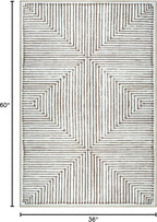 Bloom Rugs Washable Non-Slip 3' x 5' Rug - Brown Striped Area Rug for Living Room, Bedroom, Dining Room, and Kitchen - Exact Size: 3' x 5'