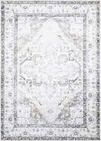 Bloom Rugs Washable Non-Slip 5' x 7' Rug - Brown/Beige/Charcoal Traditional Area Rug for Living Room, Bedroom, Dining Room, and Kitchen - Exact Size: 5' x 7'