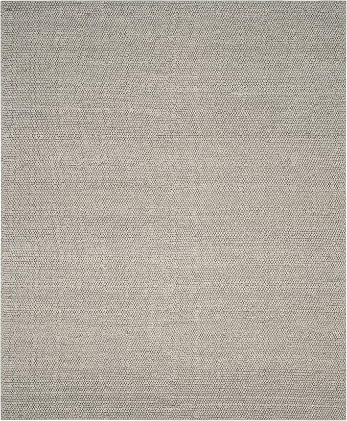 SAFAVIEH Area Rug 6x9 - Natura Collection - Silver, Handmade Wool Blend, Textured Design, Ideal for Living Room, Bedroom, Dining Space (NAT620C)