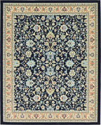 Unique Loom Sialk Hill Collection Area Rug - Washington (7' 10" x 10' Rectangle Navy Blue/Cream)