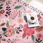 Rugcomf Door Mat Indoor Entrance 2x3 Rug Machine Washable Boho Floral Small Area Rug Non-Slip Low Pile Throw Rugs for Entryway, Kitchen, Front Door Indoor Entrance, Entry, Kids Room (Pink)