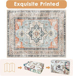 VK VK·LIVING Machine Washable Rug 6'x9' Vintage Design Washable Area Rugs with Non Slip Rugs for Living Room Bedroom Traditional Woven Carpet Stain Resistant, Dining Office Boho Rug (Brick)