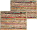 REDEARTH · Jute Cotton Chindi Area Rug - 2'x3' Rectangular Rug, Handwoven, Non-Shedding, Soft & Durable – Multi Tones for Home Décor in Living Room, Dining Room, Bedroom, Set of 2