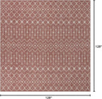 Unique Loom Outdoor Trellis Collection Area Rug - Tribal Trellis (10' 8" Square, Rust Red/ Ivory)