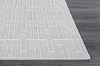 Micro Loop Indoor Rug White 10x14 Boho Geometric Neutral Area Rugs for Living Room Soft Luxury Modern Low and High Pile Durable Stain Resistant Non-Shedding Indoor Area Carpet 10 x 14