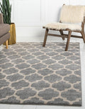 Rugs.com Lattice Collection Rug – 7' x 10' Light Gray Medium Rug Perfect for Bedrooms, Dining Rooms, Living Rooms