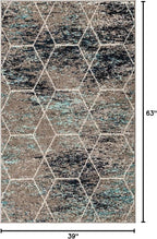 Unique Loom Trellis Frieze Collection Area Rug - Geometric (3' 3" x 5' 3", Blue Multi/ Ivory)