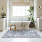 Washable Area Rug. Modern Farmhouse. Vintage. Turkish. Bohemian. Distressed. Oriental. Traditional. Rugs for Living Room. Dining. Bedroom. Office. Entryway. Foyer. (861GG, 9' x 12')