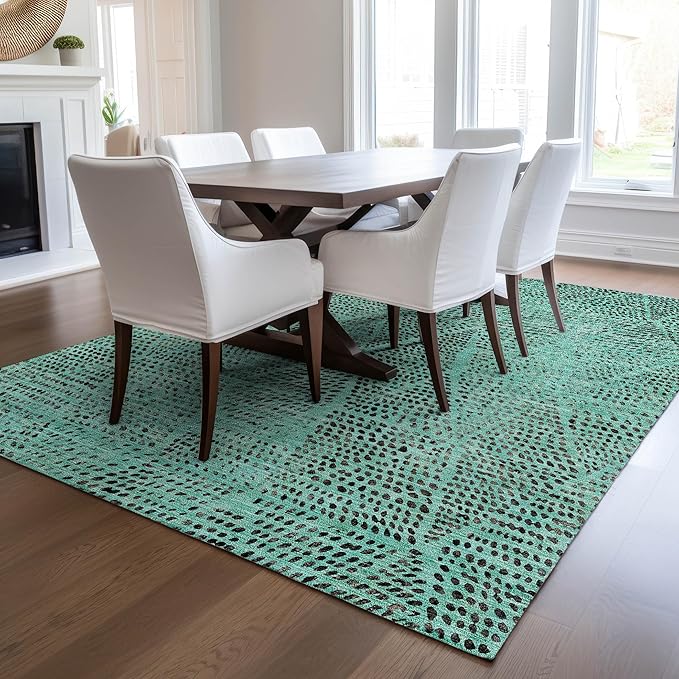 Addison Rugs Chantille ACN591 Teal 3' x 5' Indoor Outdoor Area Rug, Easy Clean, Machine Washable, Non Shedding, Bedroom, Living Room, Dining Room, Kitchen, Patio Rug