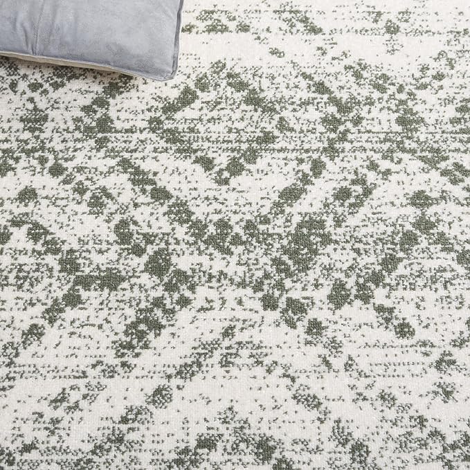 SAFAVIEH Area Rug 8x10 - Adirondack Collection - Large - Ivory & Dark Green, Geometric Trellis Pattern, Non-Shedding & Easy Cleaning, Ideal for Living Room, Bedroom, Office, Dining Space (ADR131W)